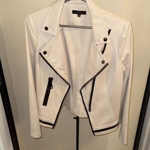 Vex White Biker Jacket